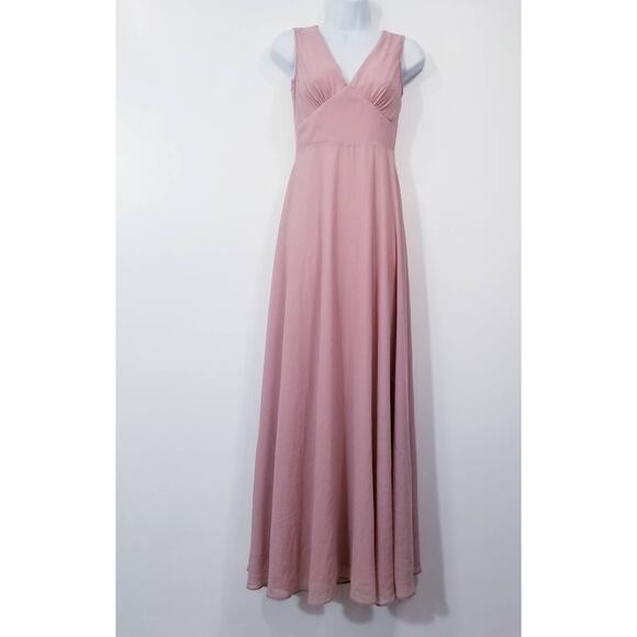 Anthropologie BHLDN Blush Bridesmaid Dress Long Gown - Picture 1 of 11